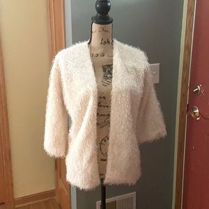 Fun cream fuzzy Divided XS cardigan